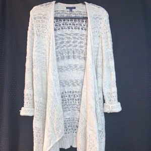 American Eagle Long Beige Crochet Sweater XL